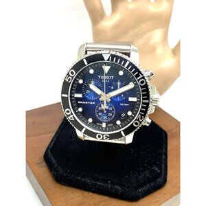Tissot Men's Watch Seastar Chronograph Swiss Quartz Blue Black T1204171104102